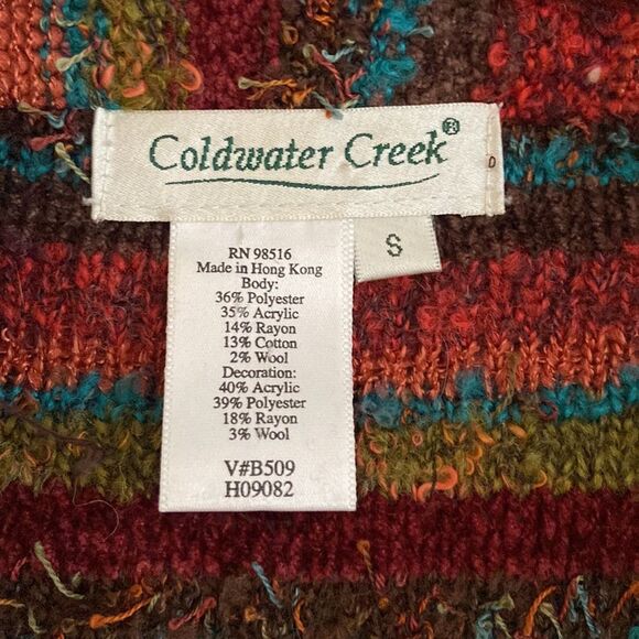 Coldwater Creek multicolored boho open front cardigan Small - Picture 3 of 4